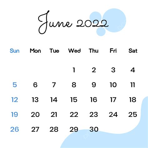 June Calendar Png Image June 2022 Calendar With Blue Aesthetic