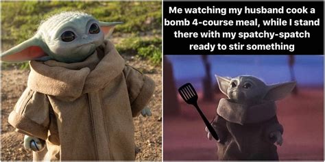 Funniest Baby Yoda Looking Up Memes