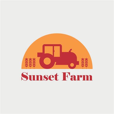 Farm Logo Design With Orange Sunset Image 11513275 Vector Art At Vecteezy