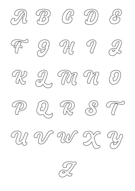 Free Printable Bubble Letters Pretty Alphabet Set Cursive Bubble Letters Bubble Alphabet