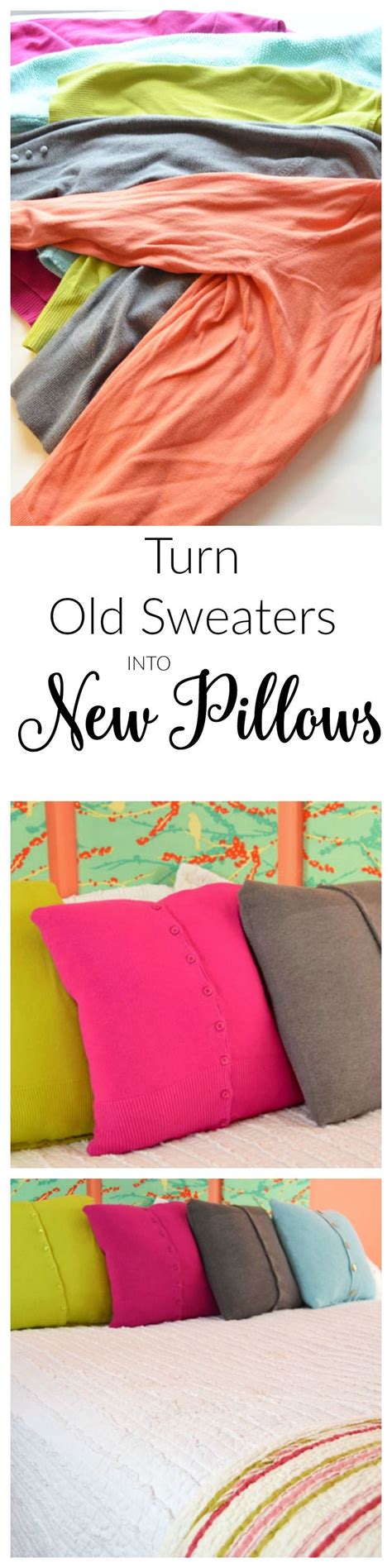 How To Make Old Sweaters Into New Pillows Old Sweater Pillows Diy