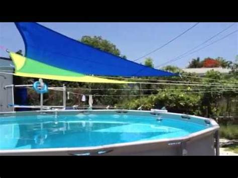 Above ground pools are not kids toys. Pool 9 the Sun Sails! - YouTube