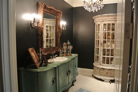 We did not find results for: Black bathroom with vintage french vanity and cabinet ...