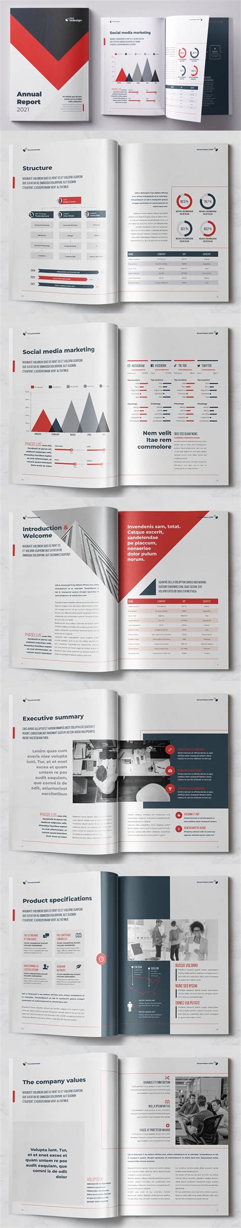 Fresh Annual Report Template Indesign Templates Print Templates