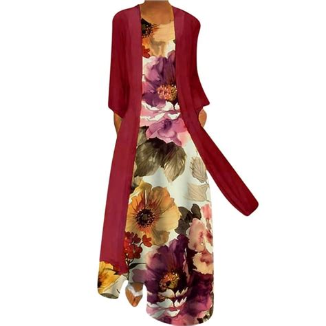 womens summer dresses flowy elegant floral print plus size sleeveless maxi dress and chiffon