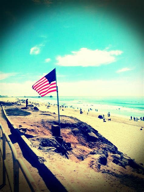 American Flag On The Beach American Flag Red And White Picture
