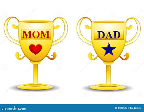 Trofeos Del Oro De La Mama Y Del Papá Stock De Ilustración