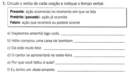 Atividades Tempos Verbais 3 Ano