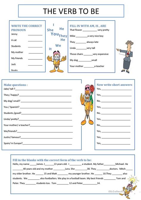 .verbo to be, a destra ci sono invece due esercizi da svolgere: Gap-fill exercise: Am, are or is? worksheet - Free ESL ...