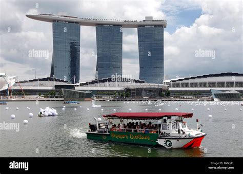 Singapur Barco De La Marina Bay Con Marina Bay Sands Resort Hotel Y