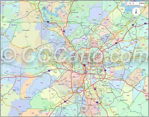 Atlanta Ga Zip Code Boundary Map Fulton County Zip Codes