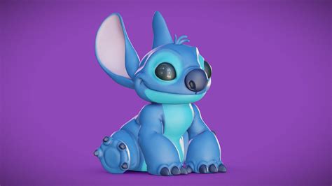 Download Stitch 3d On Purple Background Wallpaper