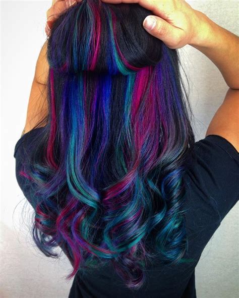 Multi Colored Hair Best 25 Underlights Hair Ideas On