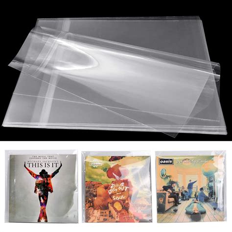 Facmogu 100 Pcs 12 Inch Clear Plastic Protective Lp Outer Sleeves