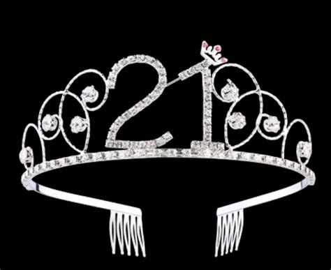 21st Rhinestone Crown 21st Birthday Tiara Birthday Happy 21st Etsy In