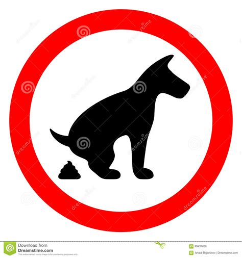 No Dog Pooping Restricted Sign Stock Vector Illustration Of Caution