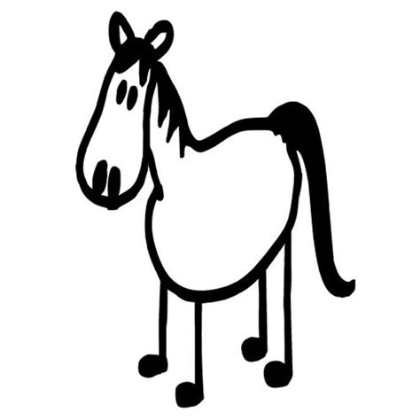 Vinyl Rub On Horse In 2021 Stick Figures Cartoon Horse Stick Drawings