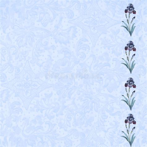 Blue beautiful flower on a beautiful toned blurred background, border. Vintage Iris Border On Blue Scrapbook Page Stock ...