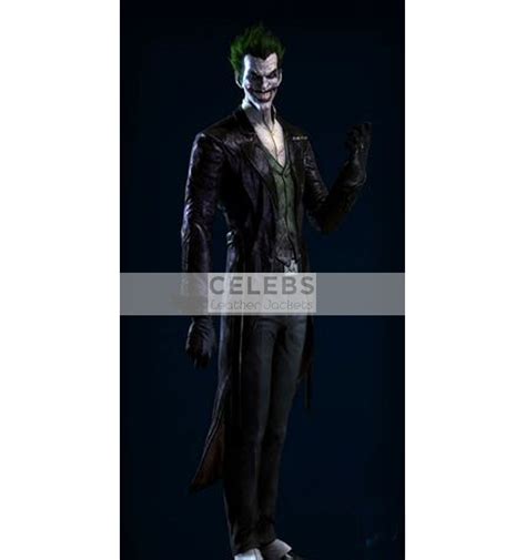 Batman Arkham Origins Joker Cosplay Leather Coat Clj