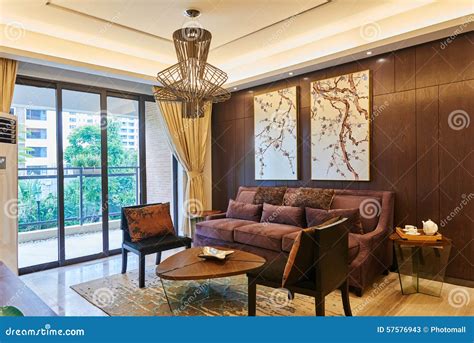 Oriental Style Luxury Living Room Stock Image Image Of Comfortable