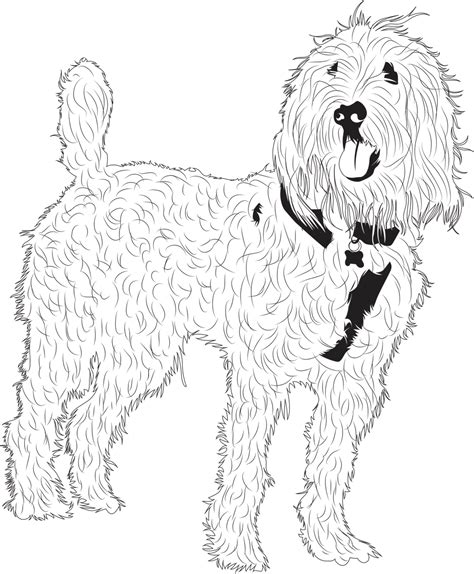 Coloring Printable Labradoodle Dog Sheet Kids Doodle Adults Etsy
