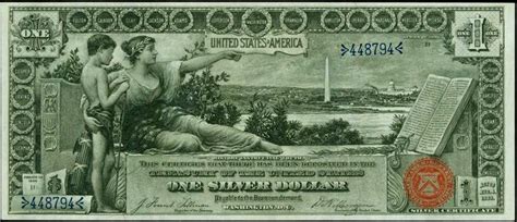 1896 Value Of 1896 1 Silver Certificate Educational Bill Silver