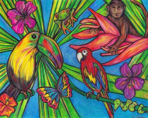 Rainforest Friends Jungle Art Art Wall Art Prints