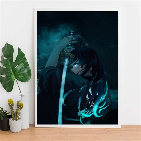 Demon Slayer Tanjiro's water breathing Frame Poster SoulAbiti