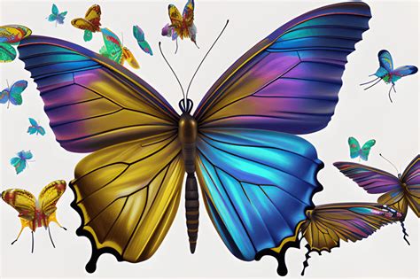 Photorealistic Butterflies Colorful Realistic 3d · Creative Fabrica