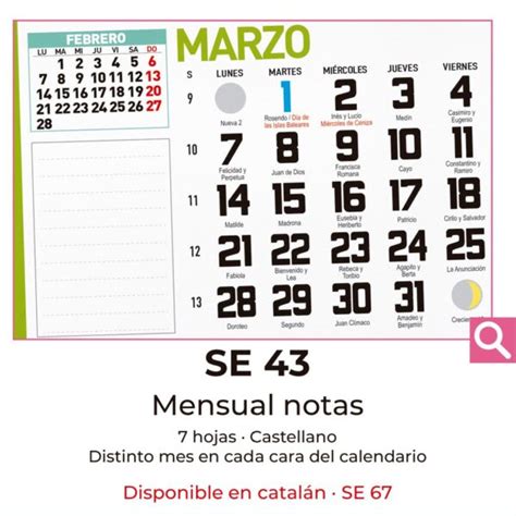 Se 43 Mensual Notas 2021 Imprimir Regalo Y Calendarios Publicitarios