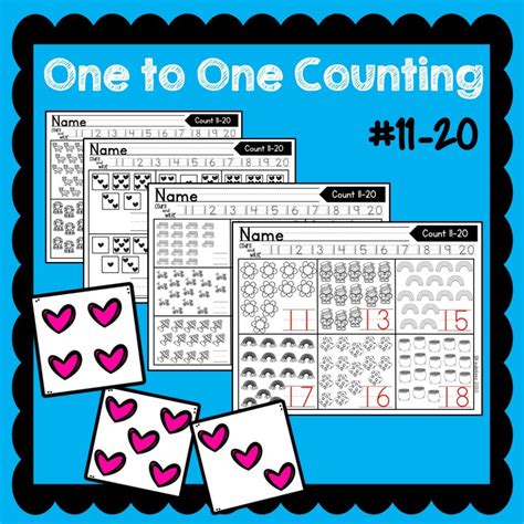 One To One Counting 11 20 Teen Number One To One Counting Worksheets