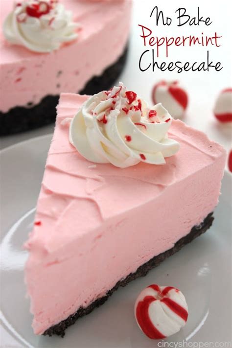 I've created 3 healthy christmas dessert recipes for you! No Bake Peppermint Cheesecake - CincyShopper