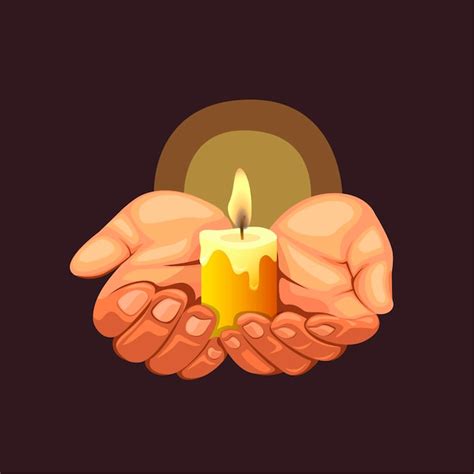 Premium Vector Hands Holding A Lit Candle