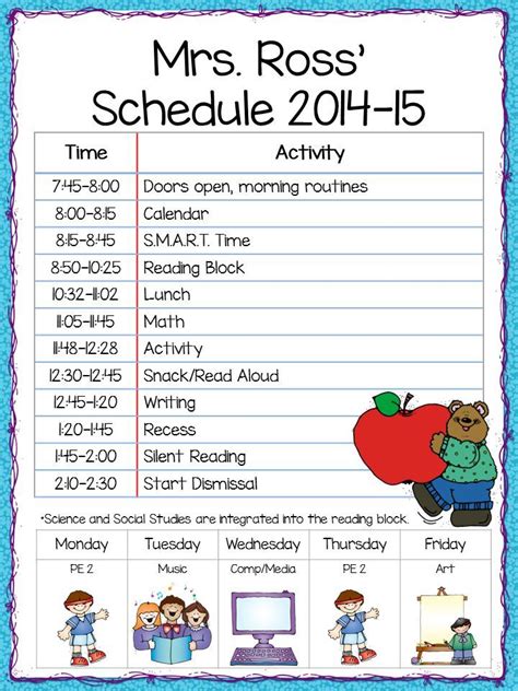 Preschool Visual Schedule Template Teaching Treasure