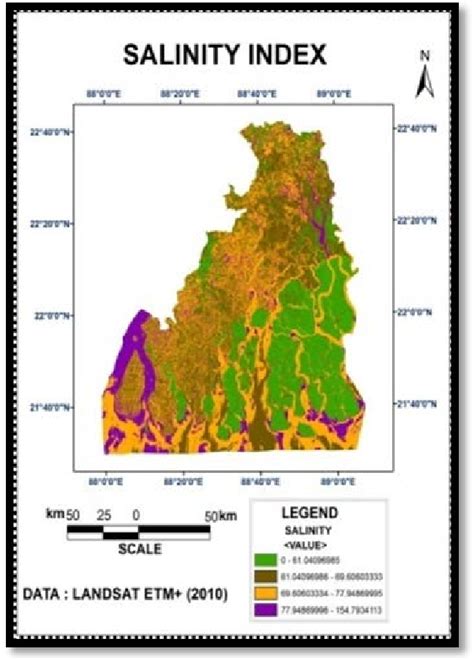 Salinity Map Application Of Remote Sensing And Gis In Coastal Zone