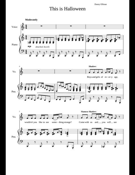 This is Halloween - The Nightmare Before Christmas sheet music for