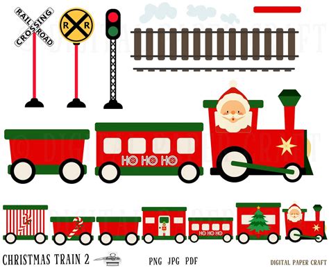 Christmas Train Train Clipart Christmas Clipart Instant Download