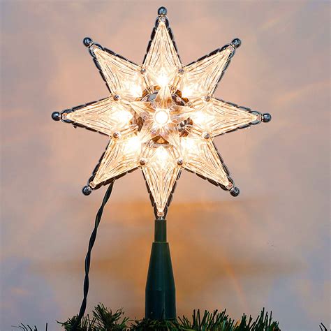 Buy Twinkle Star Lighted Christmas Tree Topper Clear 8 Point Star Xmas