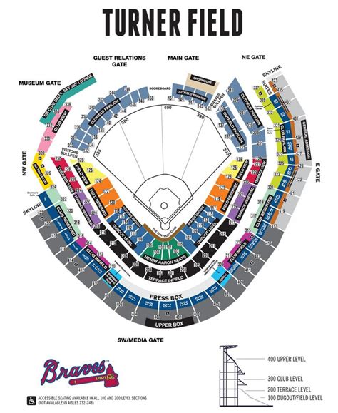 Turner Field Seat Map Braves Stadium Seating Map United States Of