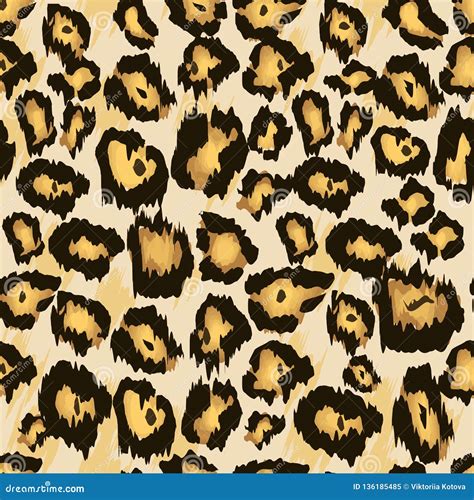 Leopard Cheetah Skin Seamless Pattern Vector Stylized Spotted Leopard