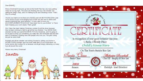Printable Santa Letter And Nice List Certificate Santa And Friends