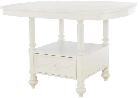 Lynn Haven Soft Dover White Extendable Storage Dining Table From