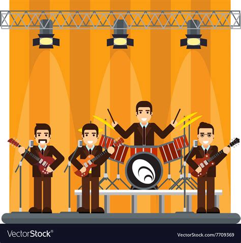 Music Band On Stage Performance Show Royalty Free Vector