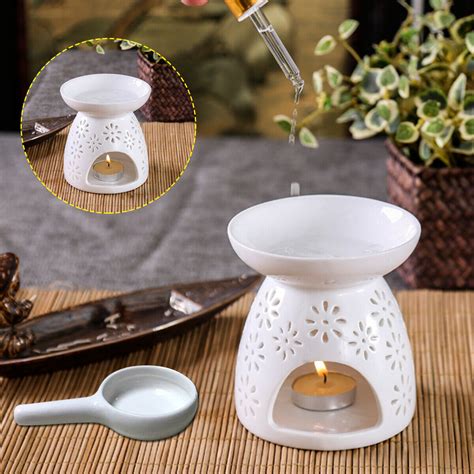 Ceramic Wax Melt Warmer Oil Burner Tealight Candle Holder Daisy Cut Out Designs Ebay