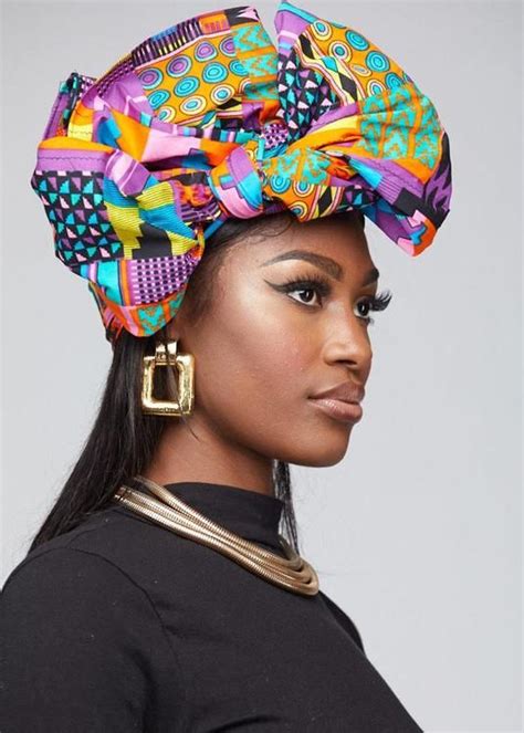 african head wrap scarf yellow green kente d iyanu african print clothing african print