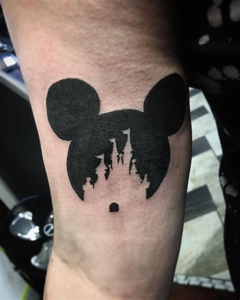 Mickey Mouse Head Outline Tattoo