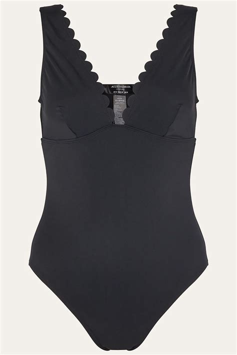 Buy Accessorize Scallop Shaping Black Swimsuit From The Next Uk Online Shop