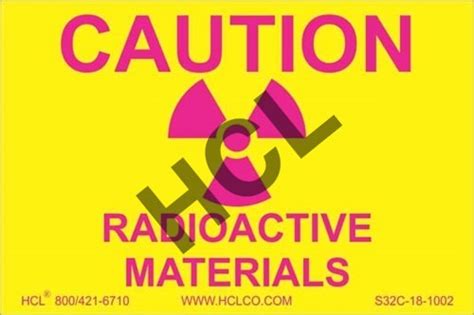 Caution Radioactive Materials Label Hcl Labels