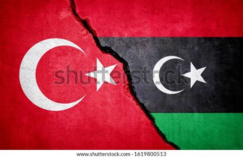 Turkey Libya Conflict Country Flags On Stock Illustration 1619800513