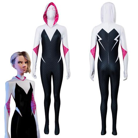 Spider Gwen Stacy Costume Lycra Zentai Jumpsuit Bodysuit Cosplay Black